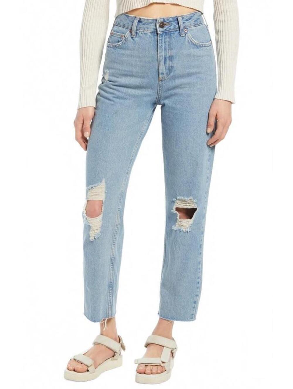 UO BDG Pax Ripped High Waist Jeans Urban Outfitters NWT Light Wash Size 28